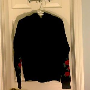 L.A. Hearts hoodie in black with red roses